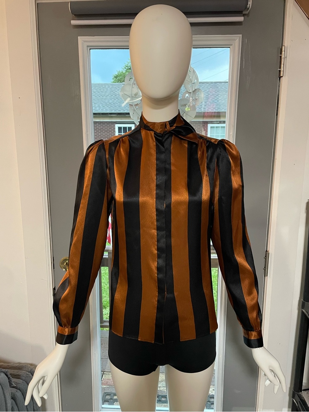 Vintage Jean For Joseph Le Bon Paris New York Stripe Button Down Top Size 6